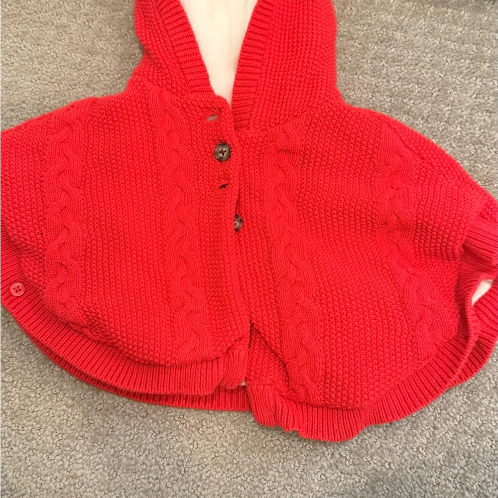 Carter's Vibrant Red Knit Poncho